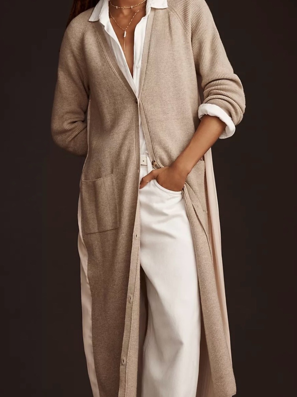 By Anthropologie Long Twofer Cardigan Sweater Medium